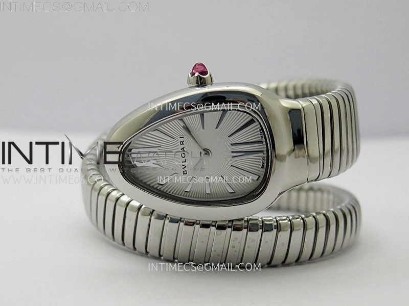 Serpenti 35mm SS BVF 1:1 Best Edition Silver Dial on SS Bracelet Ronda Quartz