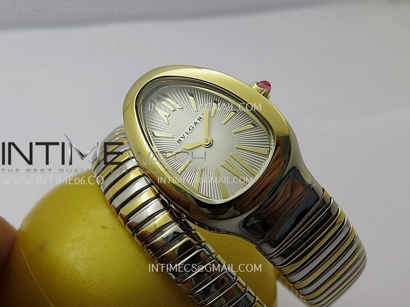Serpenti 35mm SS YG BVF 1:1 Best Edition Silver Dial on SS YG Bracelet Ronda Quartz