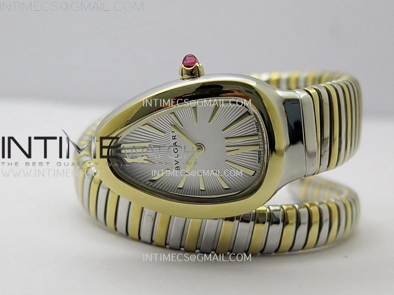 Serpenti 35mm SS YG BVF 1:1 Best Edition Silver Dial on SS YG Bracelet Ronda Quartz