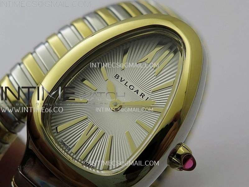 Serpenti 35mm SS YG BVF 1:1 Best Edition Silver Dial on SS YG Bracelet Ronda Quartz