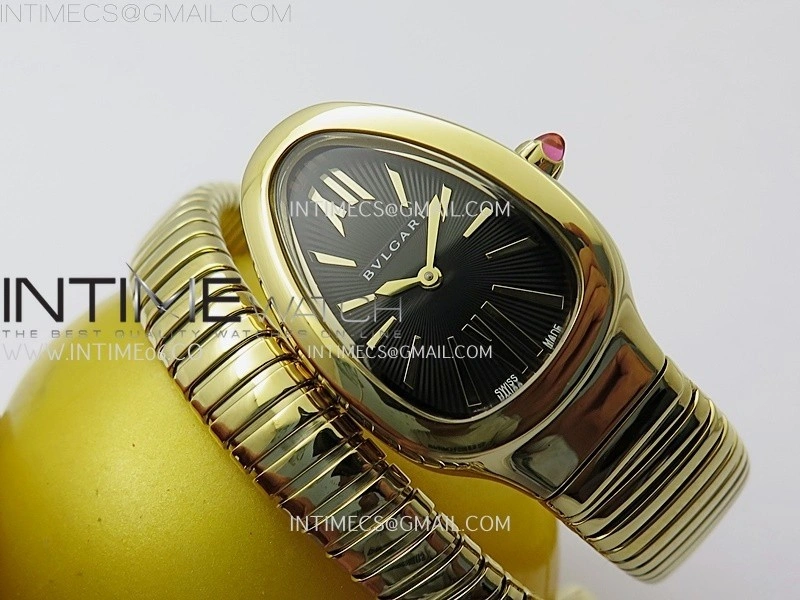 Serpenti 35mm YG BVF 1:1 Best Edition Black Dial on YG Bracelet Ronda Quartz