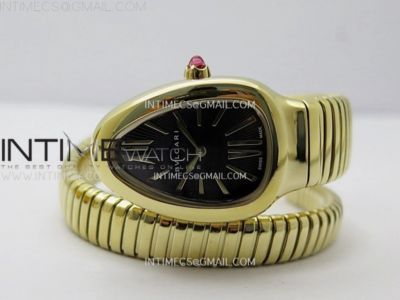 Serpenti 35mm YG BVF 1:1 Best Edition Black Dial on YG Bracelet Ronda Quartz