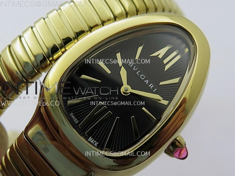 Serpenti 35mm YG BVF 1:1 Best Edition Black Dial on YG Bracelet Ronda Quartz