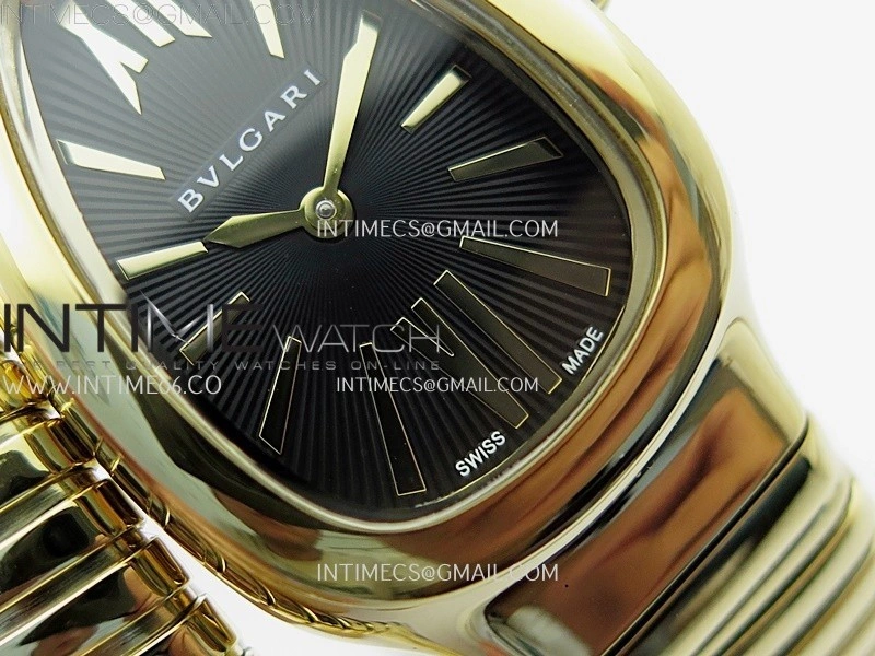 Serpenti 35mm YG BVF 1:1 Best Edition Black Dial on YG Bracelet Ronda Quartz