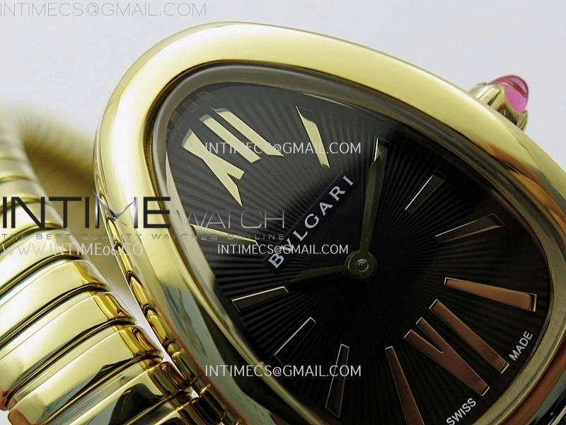 Serpenti 35mm YG BVF 1:1 Best Edition Black Dial on YG Bracelet Ronda Quartz