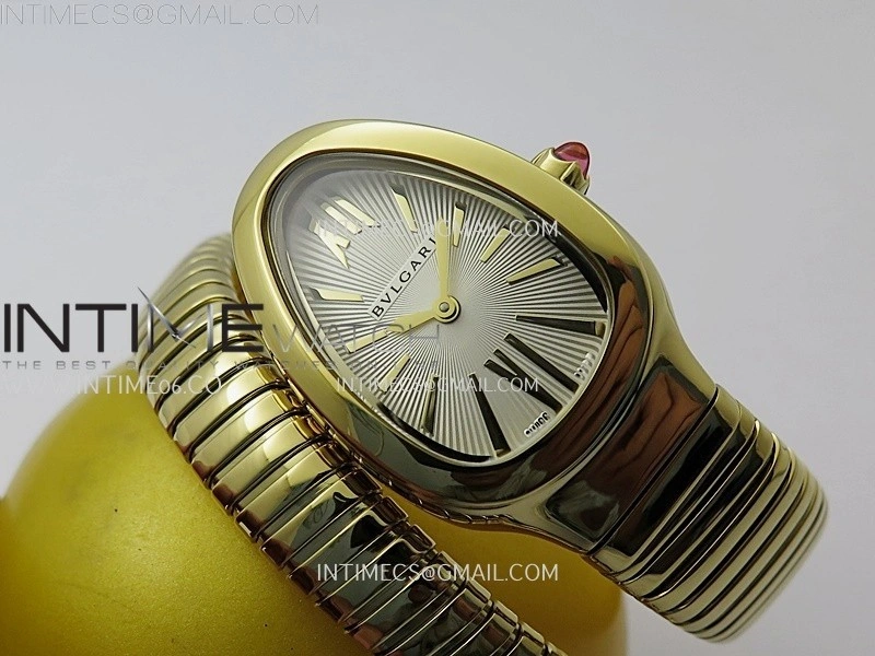 Serpenti 35mm YG BVF 1:1 Best Edition Silver Dial on YG Bracelet Ronda Quartz