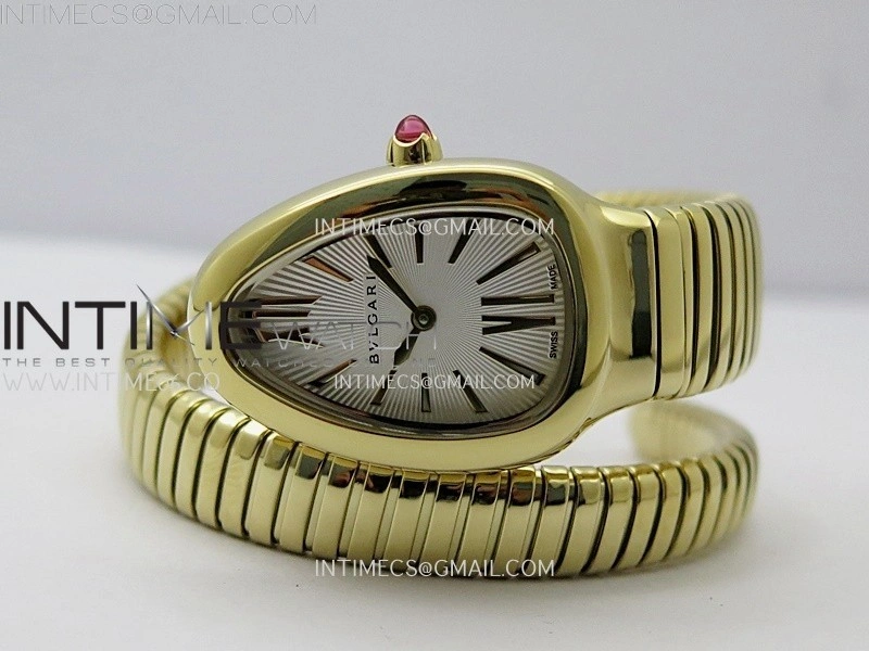 Serpenti 35mm YG BVF 1:1 Best Edition Silver Dial on YG Bracelet Ronda Quartz