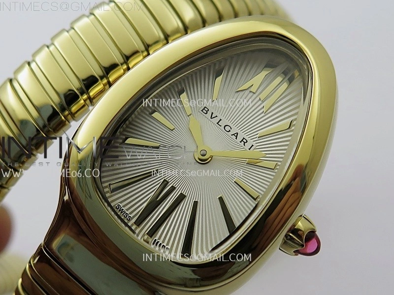 Serpenti 35mm YG BVF 1:1 Best Edition Silver Dial on YG Bracelet Ronda Quartz