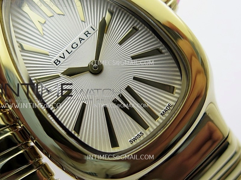 Serpenti 35mm YG BVF 1:1 Best Edition Silver Dial on YG Bracelet Ronda Quartz