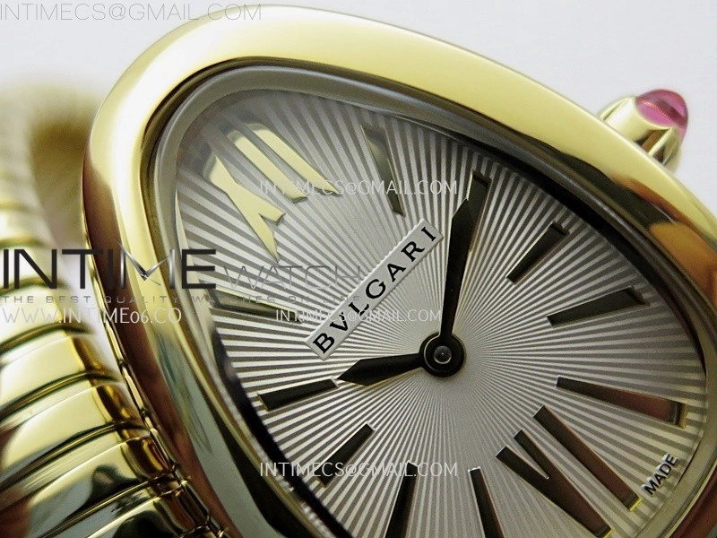 Serpenti 35mm YG BVF 1:1 Best Edition Silver Dial on YG Bracelet Ronda Quartz