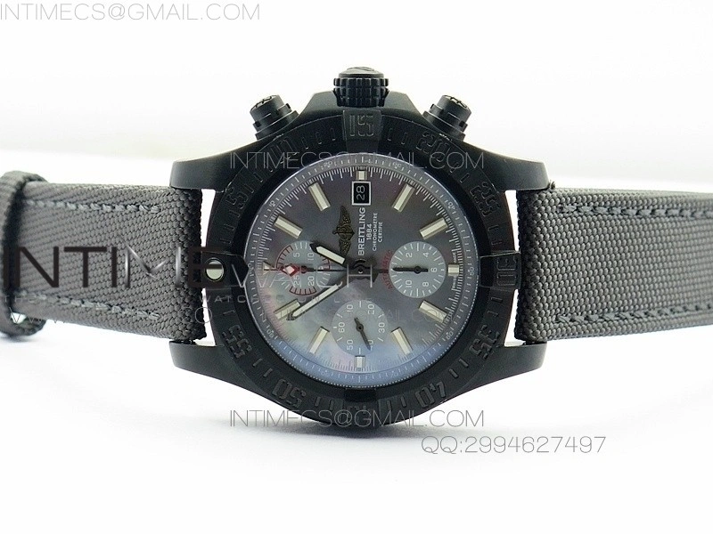 Skyland Avenger Titanium DLC 1:1 Best Edition Blue MOP Dial on Nylon Strap A7750