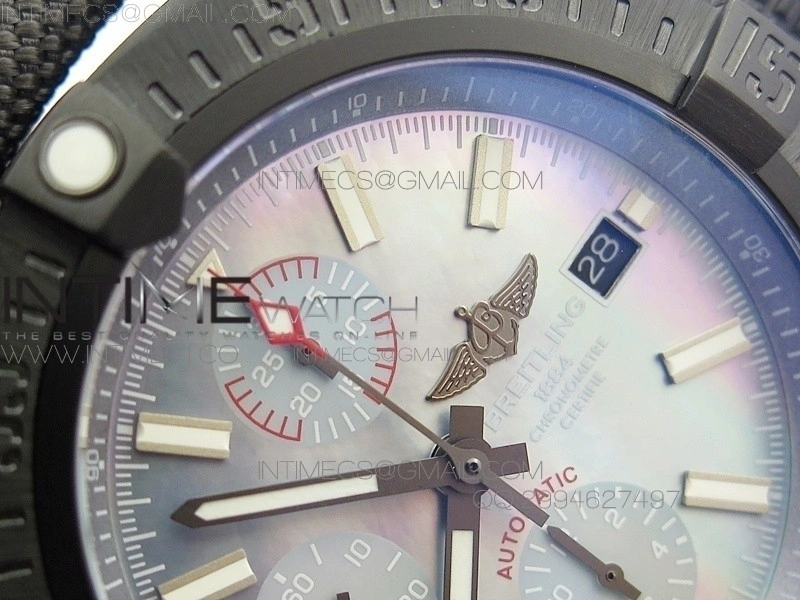 Skyland Avenger Titanium DLC 1:1 Best Edition Blue MOP Dial on Nylon Strap A7750