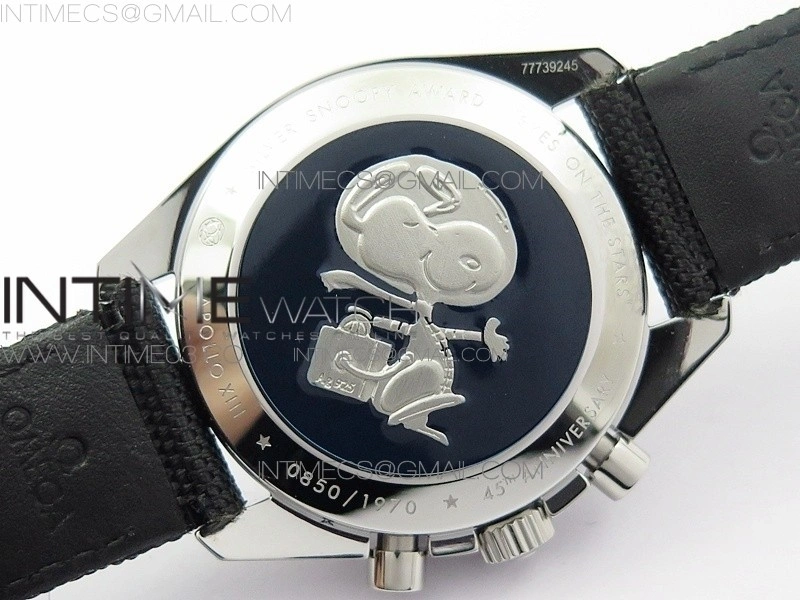 Speedmaster SS Snoopy OMF Best Edition White Dial on Nylon Strap Manual Winding Chrono Movement