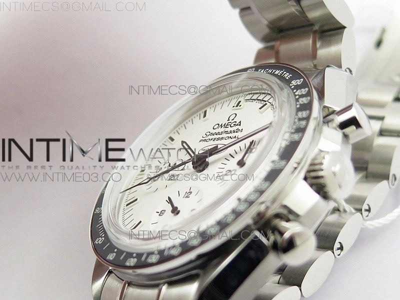 Speedmaster SS Snoopy OMF Best Edition White Dial on SS Bracelet Manual Winding Chrono Movement