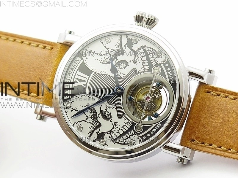 Speake-Marin SS Case Silver Dial on RG Dial On Brown Leather Asian EQ Tourbillon