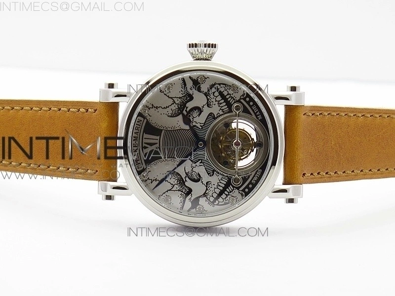 Speake-Marin SS Case Silver Dial on RG Dial On Brown Leather Asian EQ Tourbillon