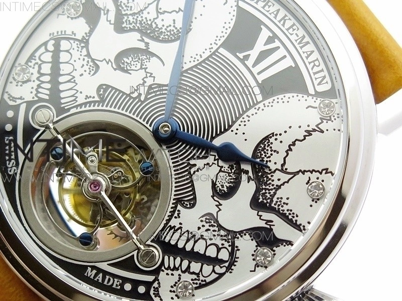 Speake-Marin SS Case Silver Dial on RG Dial On Brown Leather Asian EQ Tourbillon
