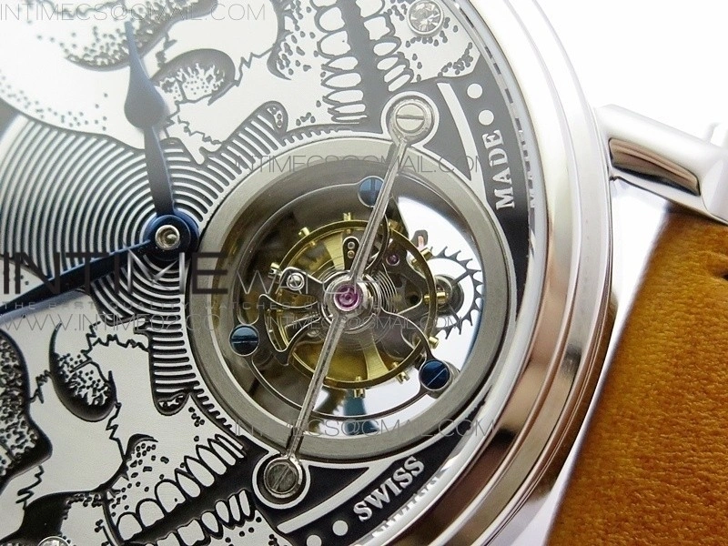 Speake-Marin SS Case Silver Dial on RG Dial On Brown Leather Asian EQ Tourbillon