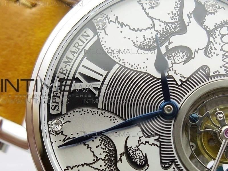 Speake-Marin SS Case Silver Dial on RG Dial On Brown Leather Asian EQ Tourbillon