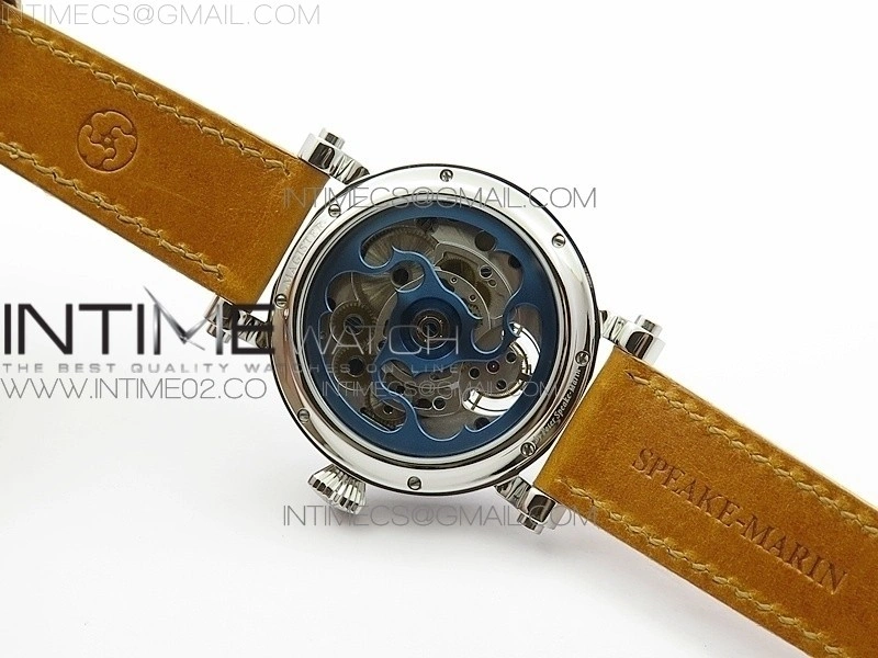 Speake-Marin SS Case Silver Dial on RG Dial On Brown Leather Asian EQ Tourbillon