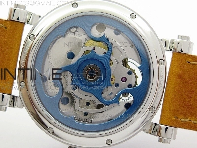 Speake-Marin SS Case Silver Dial on RG Dial On Brown Leather Asian EQ Tourbillon