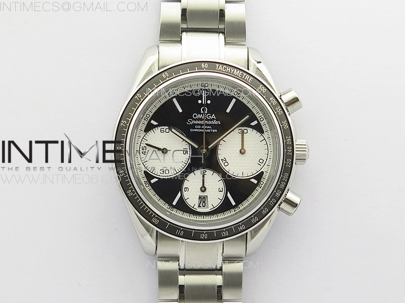 Speedmaster SS HRF 1:1 Best Edition Black Dial White Subdial on SS Bracelet A7750