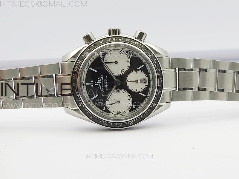 Speedmaster SS HRF 1:1 Best Edition Black Dial White Subdial on SS Bracelet A7750