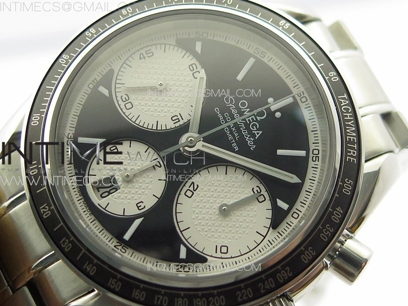 Speedmaster SS HRF 1:1 Best Edition Black Dial White Subdial on SS Bracelet A7750