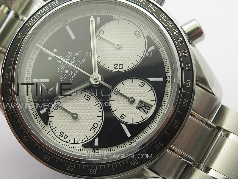 Speedmaster SS HRF 1:1 Best Edition Black Dial White Subdial on SS Bracelet A7750