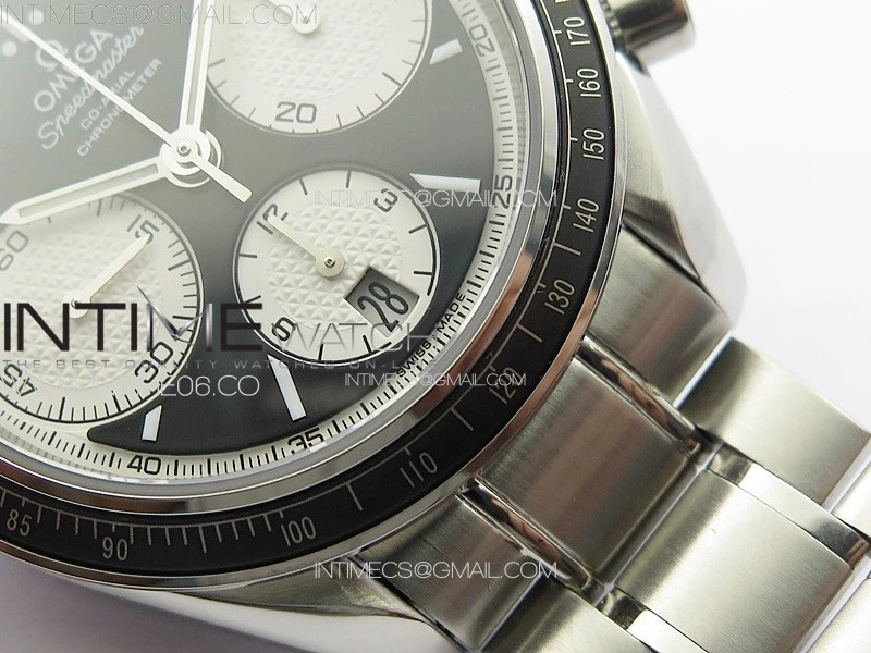 Speedmaster SS HRF 1:1 Best Edition Black Dial White Subdial on SS Bracelet A7750