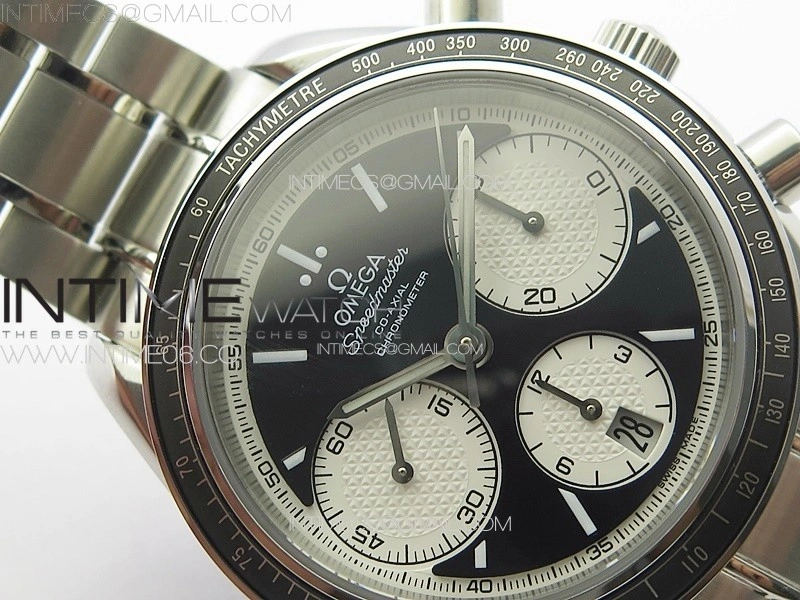Speedmaster SS HRF 1:1 Best Edition Black Dial White Subdial on SS Bracelet A7750