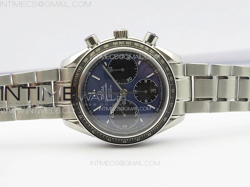 Speedmaster SS HRF 1:1 Best Edition Blue Dial Black Subdial on SS Bracelet A7750
