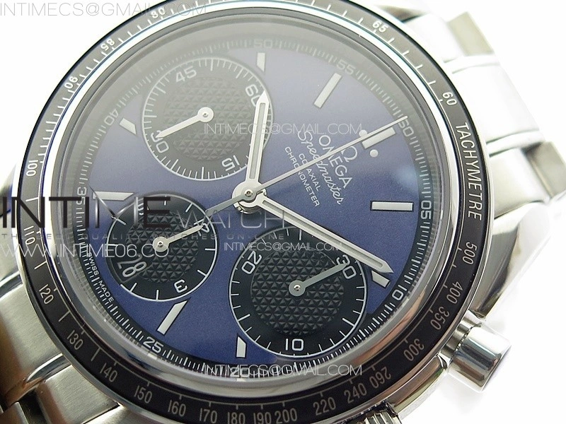 Speedmaster SS HRF 1:1 Best Edition Blue Dial Black Subdial on SS Bracelet A7750