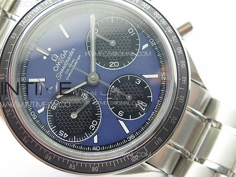 Speedmaster SS HRF 1:1 Best Edition Blue Dial Black Subdial on SS Bracelet A7750