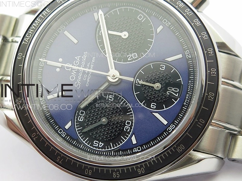 Speedmaster SS HRF 1:1 Best Edition Blue Dial Black Subdial on SS Bracelet A7750