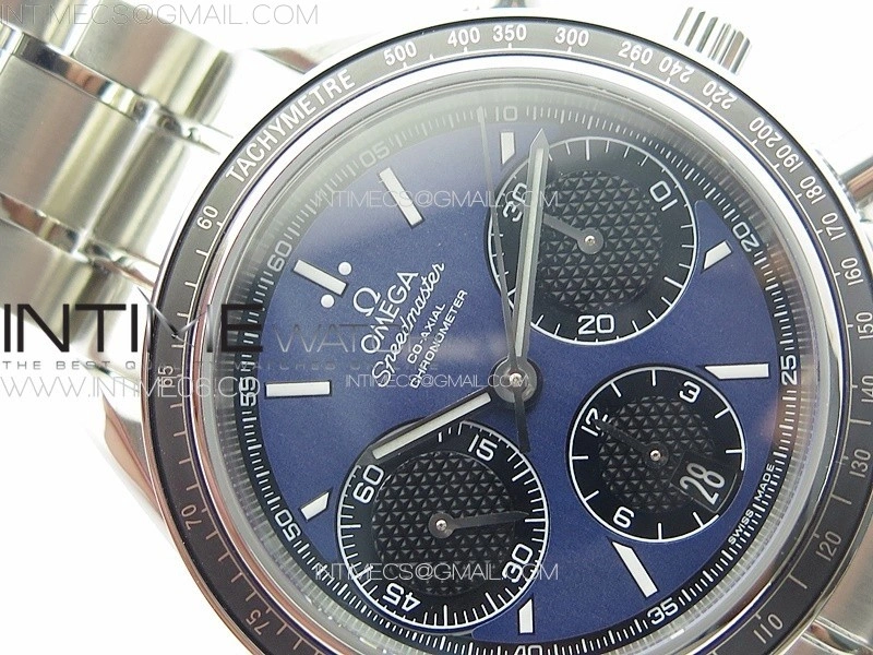 Speedmaster SS HRF 1:1 Best Edition Blue Dial Black Subdial on SS Bracelet A7750