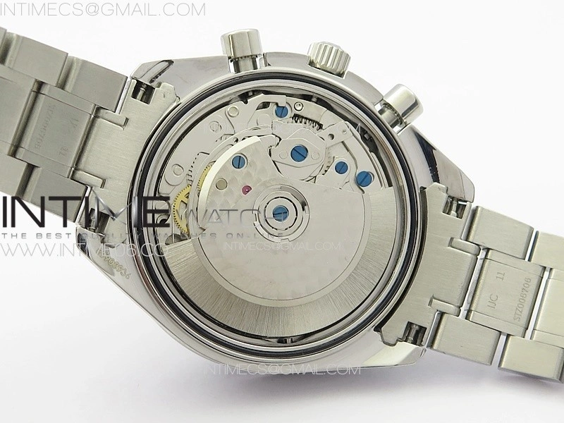 Speedmaster SS HRF 1:1 Best Edition Blue Dial Black Subdial on SS Bracelet A7750