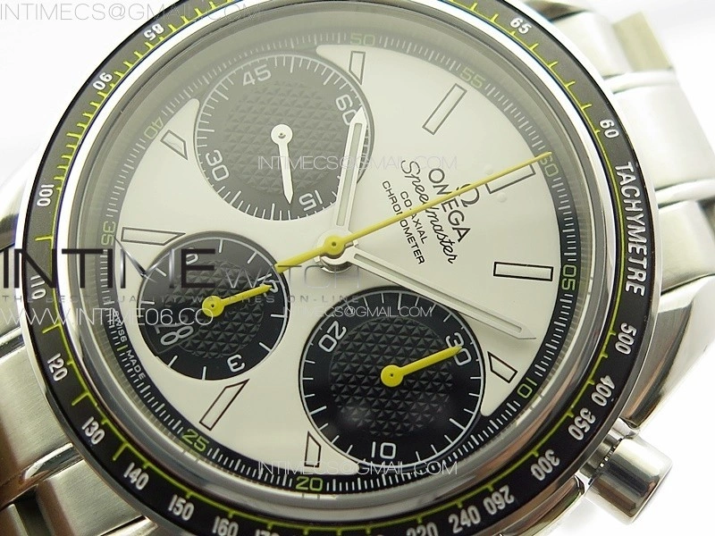 Speedmaster SS HRF 1:1 Best Edition White Dial Black Subdial on SS Bracelet A7750
