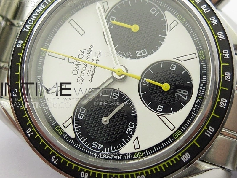 Speedmaster SS HRF 1:1 Best Edition White Dial Black Subdial on SS Bracelet A7750