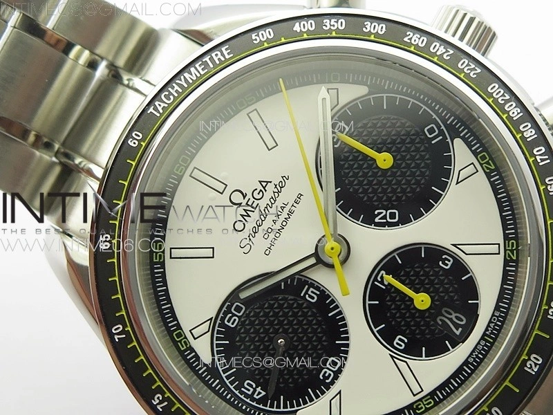 Speedmaster SS HRF 1:1 Best Edition White Dial Black Subdial on SS Bracelet A7750
