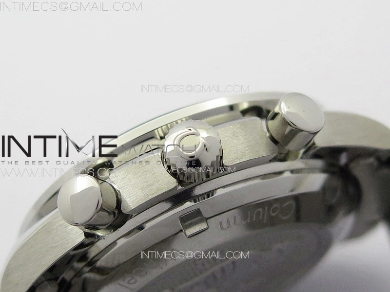 Speedmaster SS HRF 1:1 Best Edition White Dial Black Subdial on SS Bracelet A7750