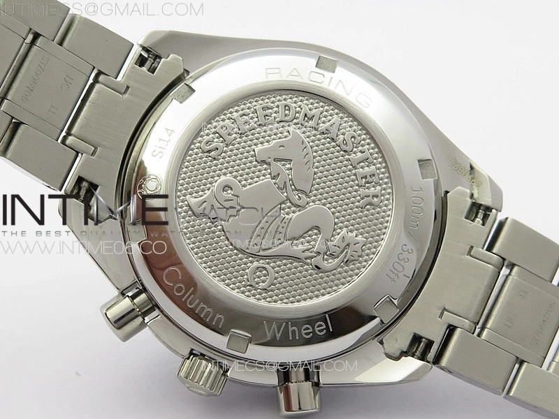 Speedmaster SS HRF 1:1 Best Edition White Dial Black Subdial on SS Bracelet A7750