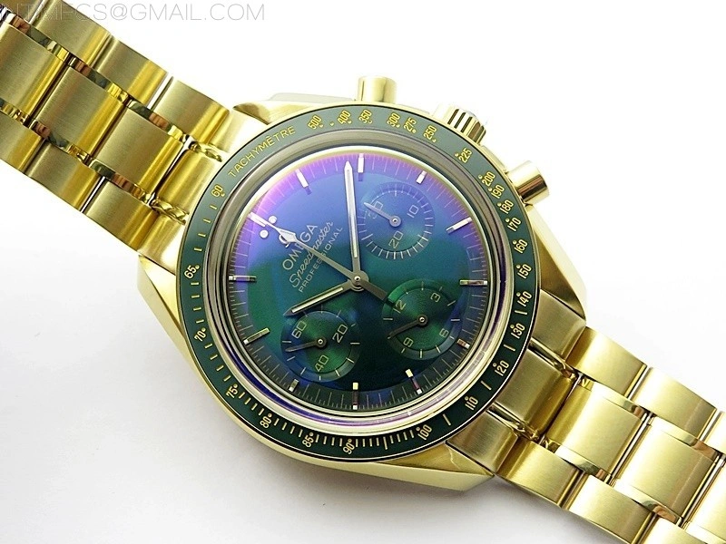 Speedmaster YG RMF Best Edition Green Dial on YG Bracelet Lemania HW