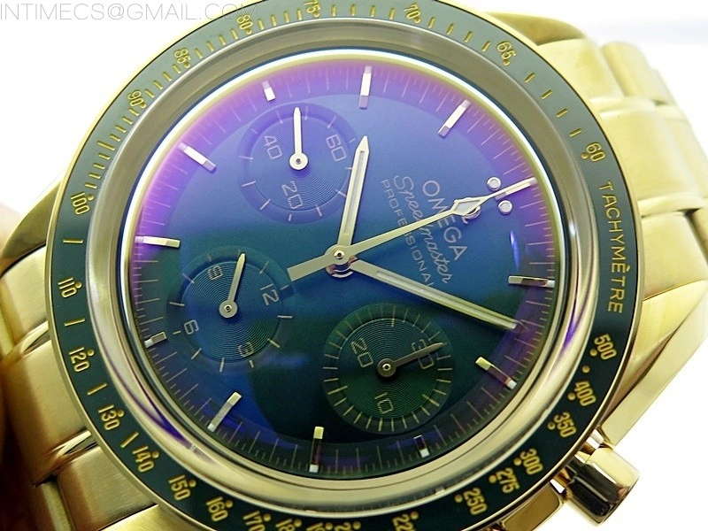 Speedmaster YG RMF Best Edition Green Dial on YG Bracelet Lemania HW