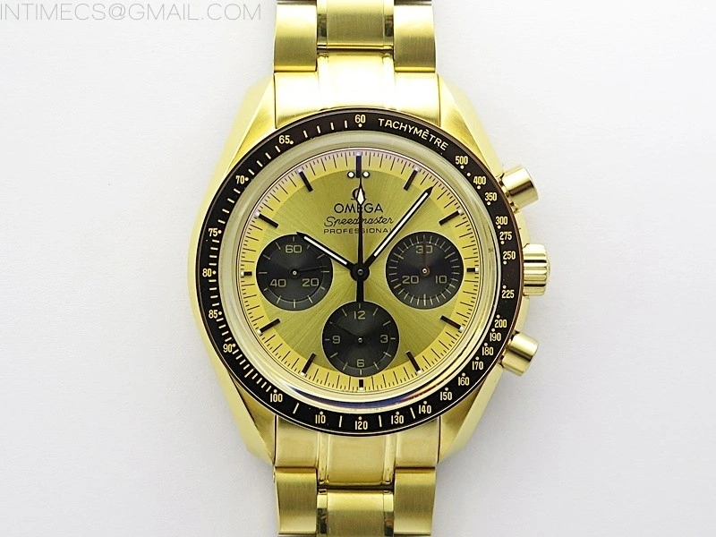 Speedmaster YG RMF Best Edition YG Black Dial on YG Bracelet Lemania HW