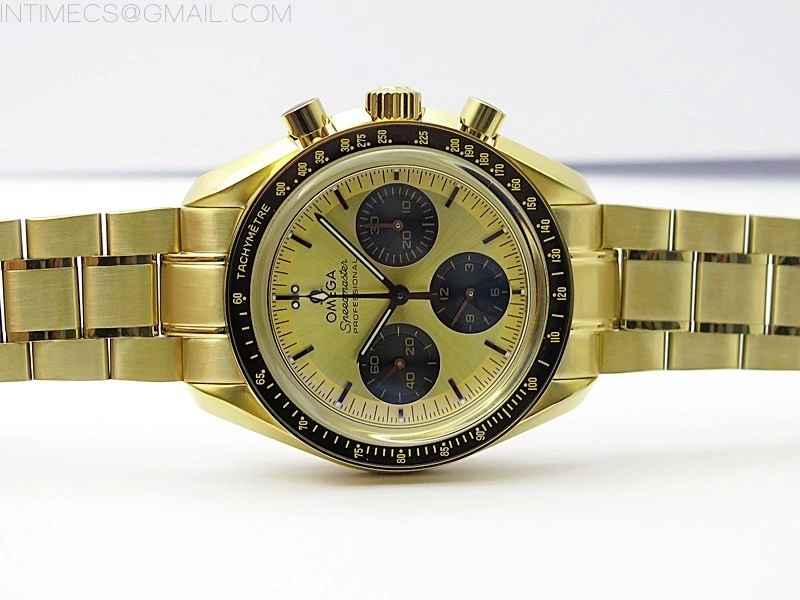 Speedmaster YG RMF Best Edition YG Black Dial on YG Bracelet Lemania HW