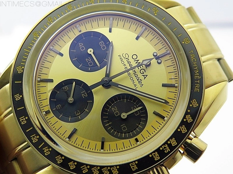Speedmaster YG RMF Best Edition YG Black Dial on YG Bracelet Lemania HW