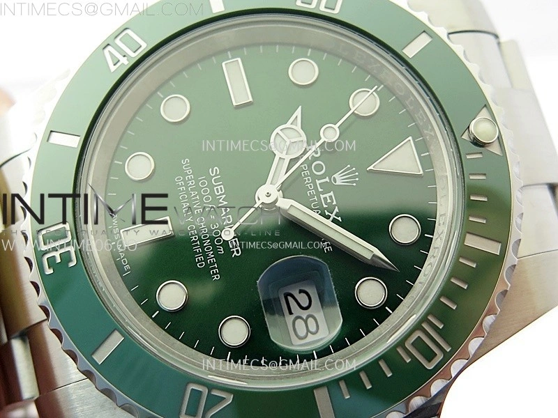 Submariner 116610 LV Green Ceramic C+F 904L 1:1 Best Edition on SS Bracelet VR3135