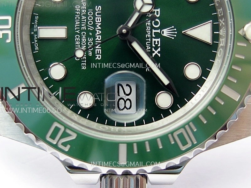 Submariner 116610 LV Green Ceramic C+F 904L 1:1 Best Edition on SS Bracelet VR3135