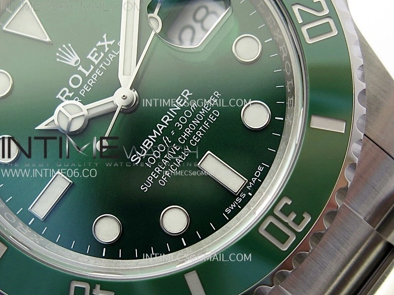 Submariner 116610 LV Green Ceramic C+F 904L 1:1 Best Edition on SS Bracelet VR3135